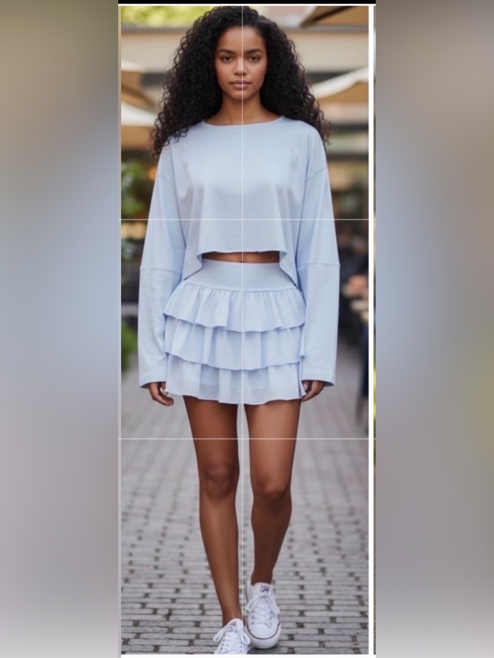 NWT Gianni Bini Cornflower Blue Tiered Skirt Set XL Homecoming Game